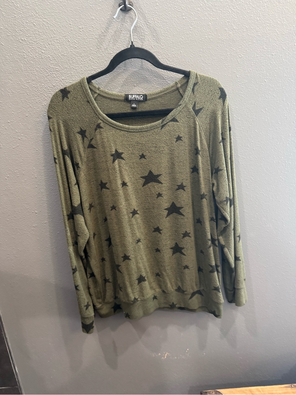 Buffalo David Bitton Olive Green Star-Print Sweater